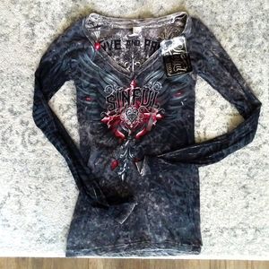 Sinful by Affliction long sleeve shirt